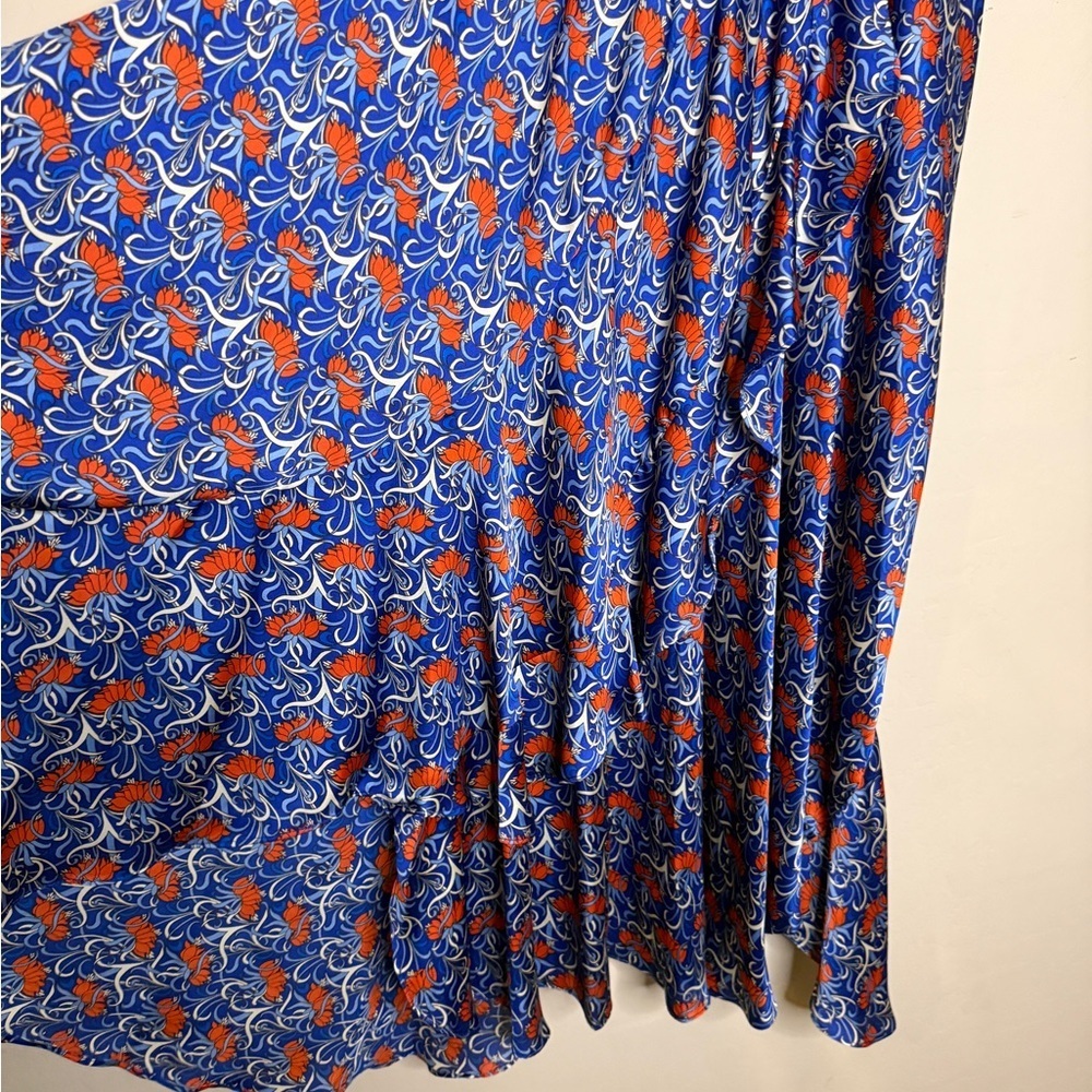 ALEXIS Alleria Printed Blue Floral Ruffle Midi Dress Women’s Large - Picture 7 of 12